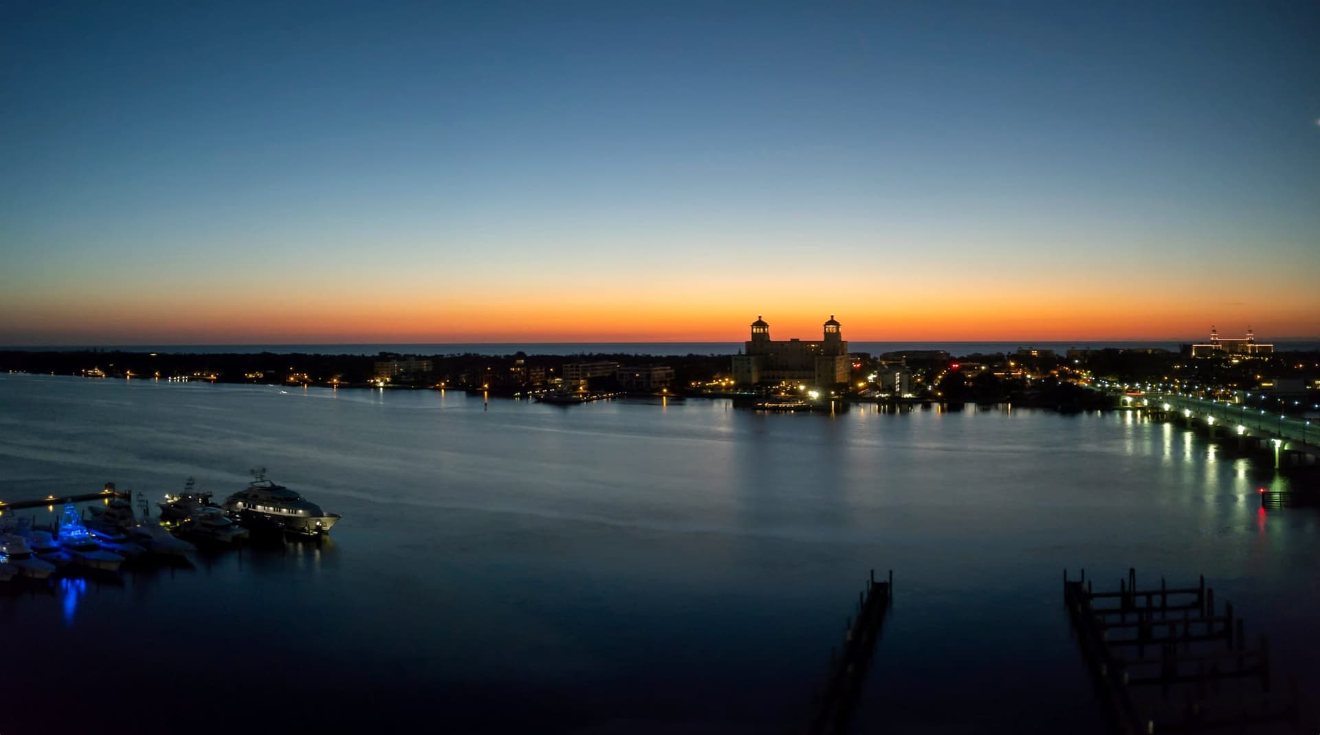 The Lake Worth Lagoon at dusk